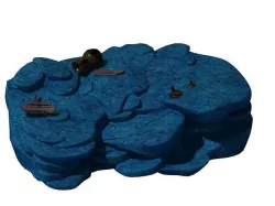 Cartoon submarine city - trash - sandy land 3D model