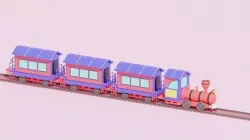 Cartoon Train 3D model
