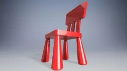 Child chair Low-poly 3D model