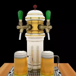 Chinese beer tab and beer cup   3D model