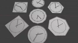 Clock - Geometry nodes Low-poly 3D model