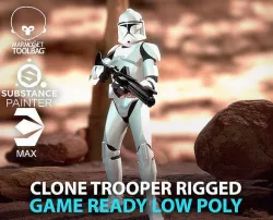 Clone Trooper Rigged Low-poly 3D model