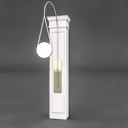 Column and Decorative Lamp Low-poly 3D model