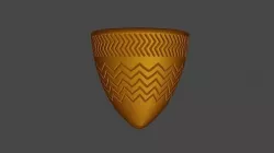 Comb-pattern pottery 3D model