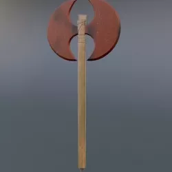 Double Headed Rusty Axe Low-poly 3D model
