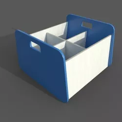 Double Storage Unit Blue Low-poly 3D model