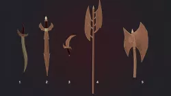 Dragon Bronze Weapons Game Ready PBR Low-poly 3D model