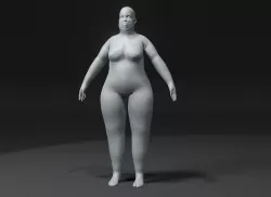 Female Body Fat Base Mesh 3D Model 10k Polygons Low-poly 3D model