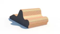 Figured wooden bench M2 3D model