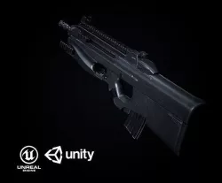 FN F2000 PBR Low-poly 3D model