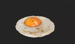 Fried Egg 3D Low Poly Model Game Asset Low-poly 3D model