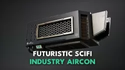 Futuristic Scifi Industry Aircon- Game Ready - PBR Low-poly 3D model