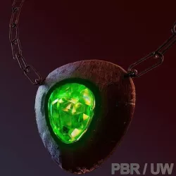 Game Amulet PBR and UW Low-poly 3D model