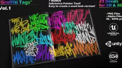Graffiti Tags  Vol1 - 23 Decals Texture