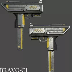 Gun Bravo C1 Low-poly 3D model
