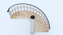 Half Round Stairs Low-poly 3D model