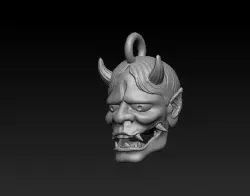 Hannya mask mini pendant 3D model