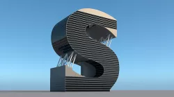 High-rise building skyscraper  letter S 3D model 3D model