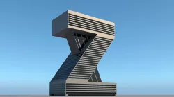 High-rise building skyscraper  letter Z 3D model 3D model