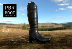Horse riding Large Boot PBR Low-poly 3D model