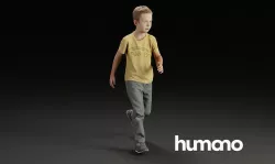 Humano Walking young boy 0910 3D model