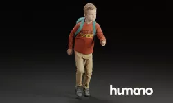 Humano Young boy running to school 0903 3D model