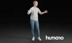 Humano Young boy with open hands 0902 3D model