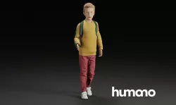 Humano Young boy with the backpack 0913 3D model