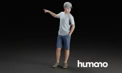 Humano Young pointing  boy 0907 3D model