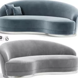 Ignacio Sinuous Curve Sofa With Pillow 3D model