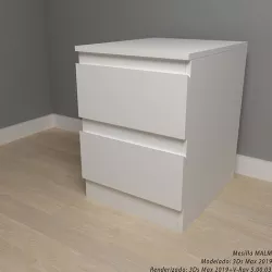 IKEA MALM bedside table with two drawers 3D model