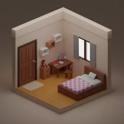 Isometric Bedroom 3D model
