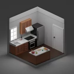 Isometric Kitchen 3D model