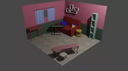 Isometric Room and Furniture Pack 17 Model Low-poly 3D model