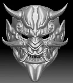 Japanese demon mask 3D model