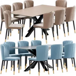 LaLume-ST00265 Chair and Arya Table 3D model