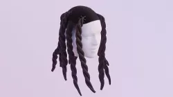 Large Braided Dreads Low-poly 3D model