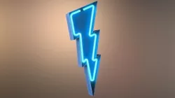 Lightning Bolt NEON Sign Low-poly 3D model