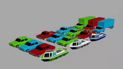 low poly car pack Low-poly 3D model