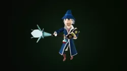 Low Poly Fantasy Wizard Low-poly 3D model