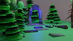 low poly packs trees rocks and other Low-poly 3D model