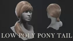 Low poly pony tail Low-poly 3D model