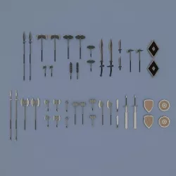 Low poly weapon pack contains stylized models for casual games Low-poly 3D model