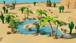 Lowpoly Desert Game Environment Assets - Oasi 3d models Low-poly 3D model