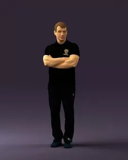 Man in black in close pose 0827 3D model
