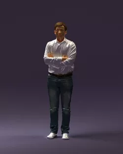 Man in white tshurt close pose 0890 3D model