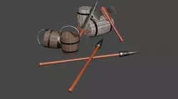 Medieval Game Set Extras Low-poly 3D model