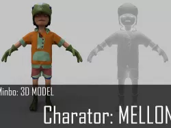 Minbo Charactor MELLON Low-poly 3D model