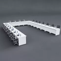 Modular Meeting table 02 Low-poly 3D model