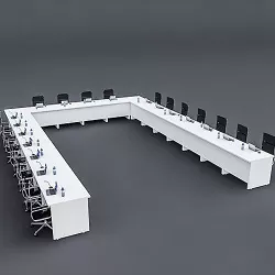 Modular Meeting table Low-poly 3D model